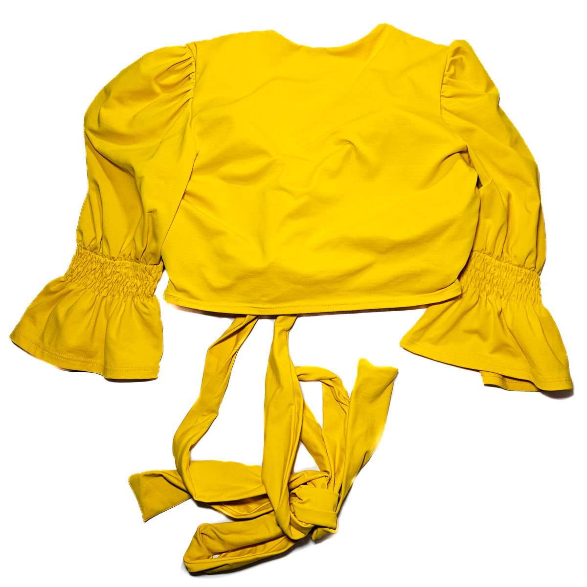 Estela Marys Yellow Tied Crop Top - Size M