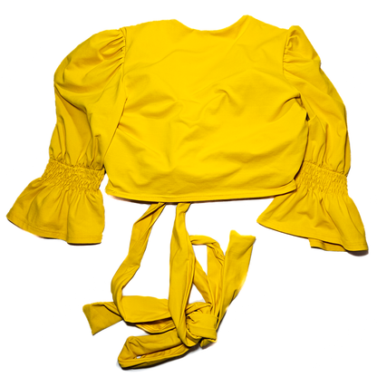 Estela Marys Yellow Tied Crop Top - Size M