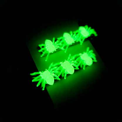 Glow in the Dark Spider Hair Clips