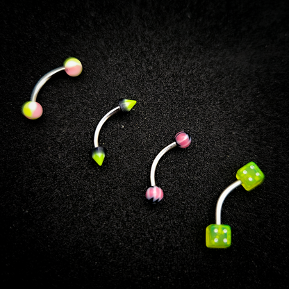 Body Jewelry - Mixed Packs of Stainless Steel 16g Curved and Straight Barbells