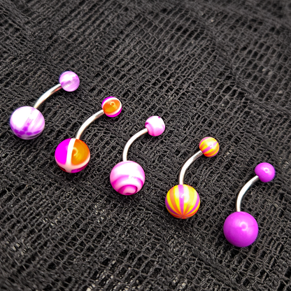 Body Jewelry - Mixed Packs of Stainless Steel 14g Curved and Straight Barbells