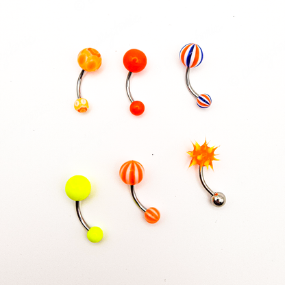Body Jewelry - Mixed Packs of Stainless Steel 14g Curved Barbells