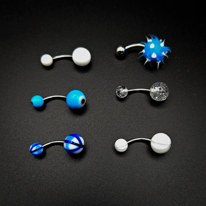 Body Jewelry - Mixed Packs of Stainless Steel 14g Curved Barbells