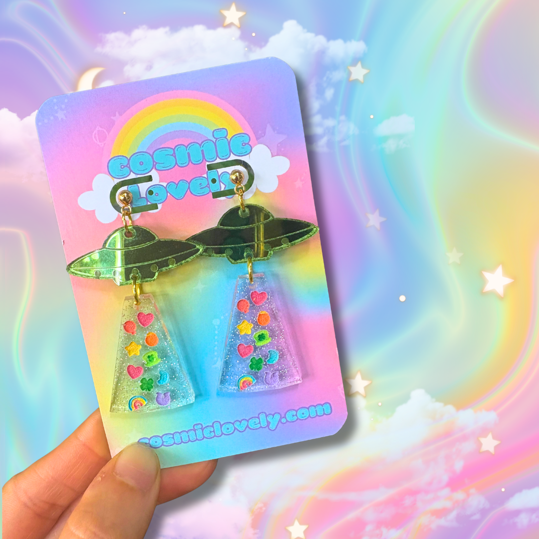 UFO CHARMED marshmallow lucky Earrings