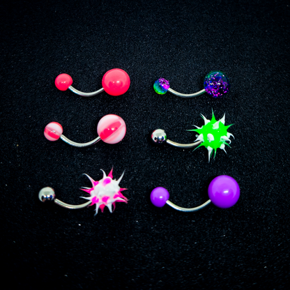 Body Jewelry - Mixed Packs of Stainless Steel 14g Curved Barbells