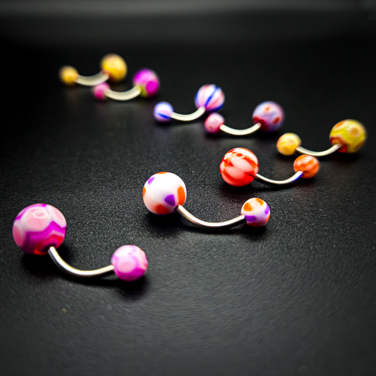 Body Jewelry - Mixed Packs of Stainless Steel 14g Curved Barbells