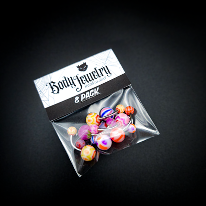 Body Jewelry - Mixed Packs of Stainless Steel 14g Curved Barbells