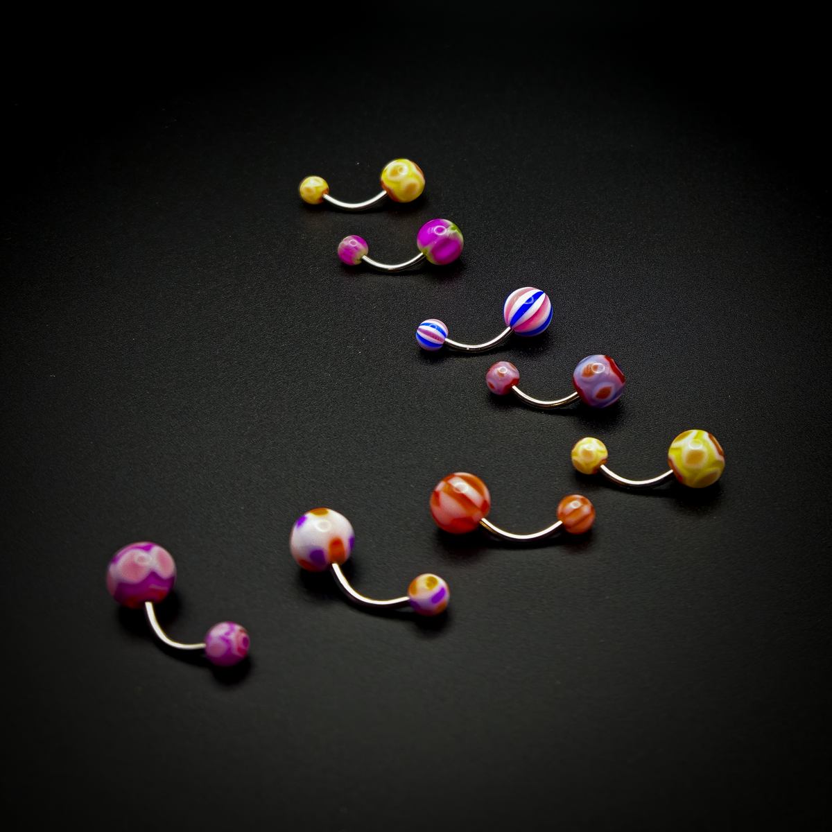 Body Jewelry - Mixed Packs of Stainless Steel 14g Curved Barbells