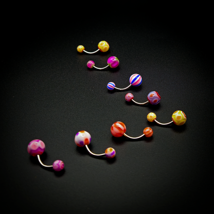 Body Jewelry - Mixed Packs of Stainless Steel 14g Curved Barbells