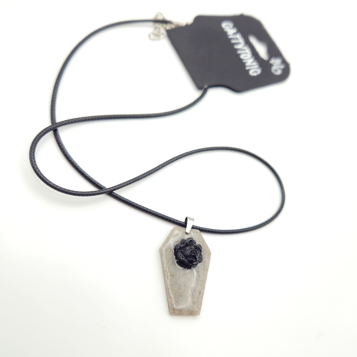 Coffin Pendant Necklaces - Handmade on Adjustable Leather Cord