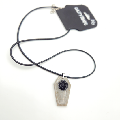 Coffin Pendant Necklaces - Handmade on Adjustable Leather Cord