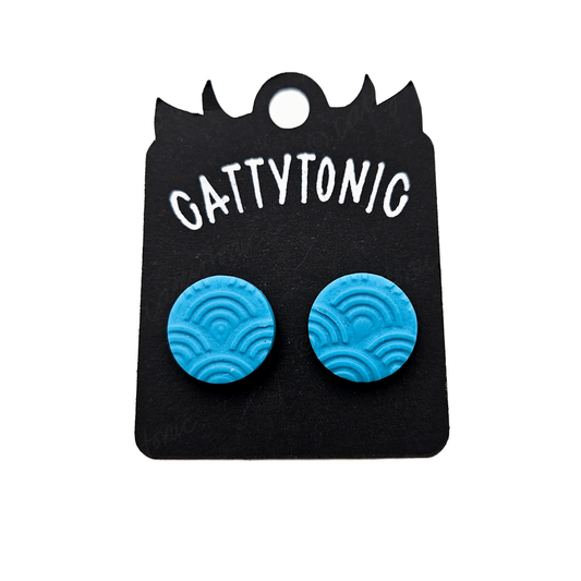 Solid Textured Stud Earrings - 1/2"