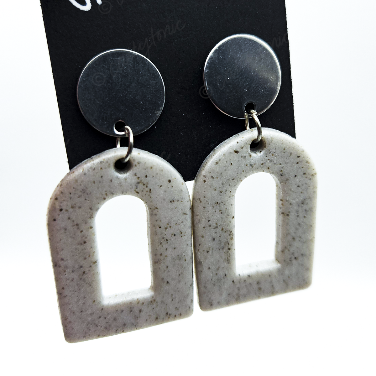 Geometric Stud Drop Earrings