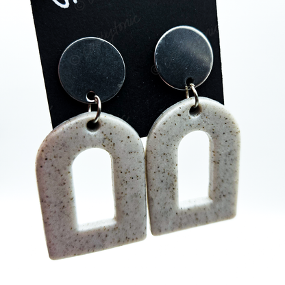 Geometric Stud Drop Earrings