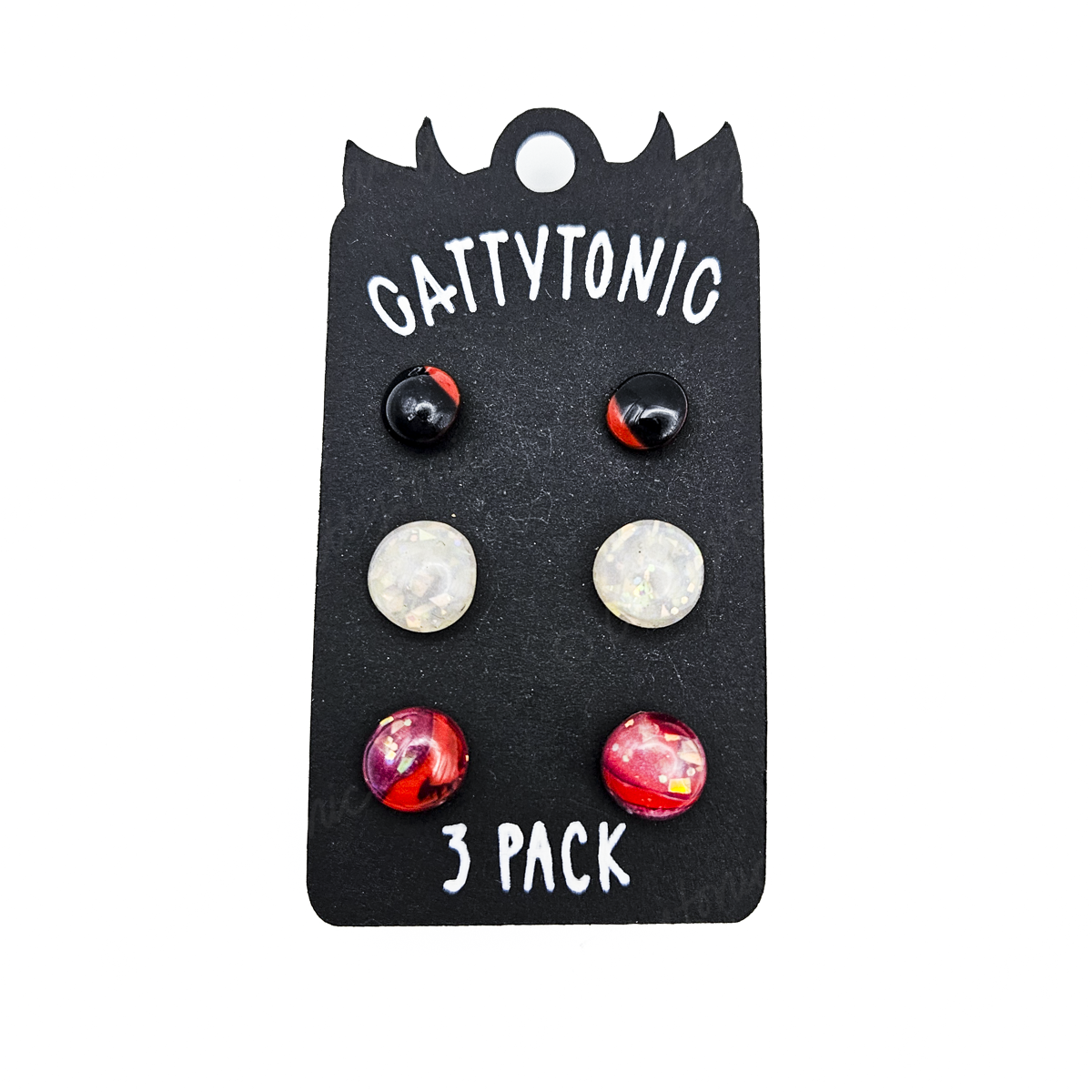 3 Pack Stud Earrings - Clay and Stainless Steel