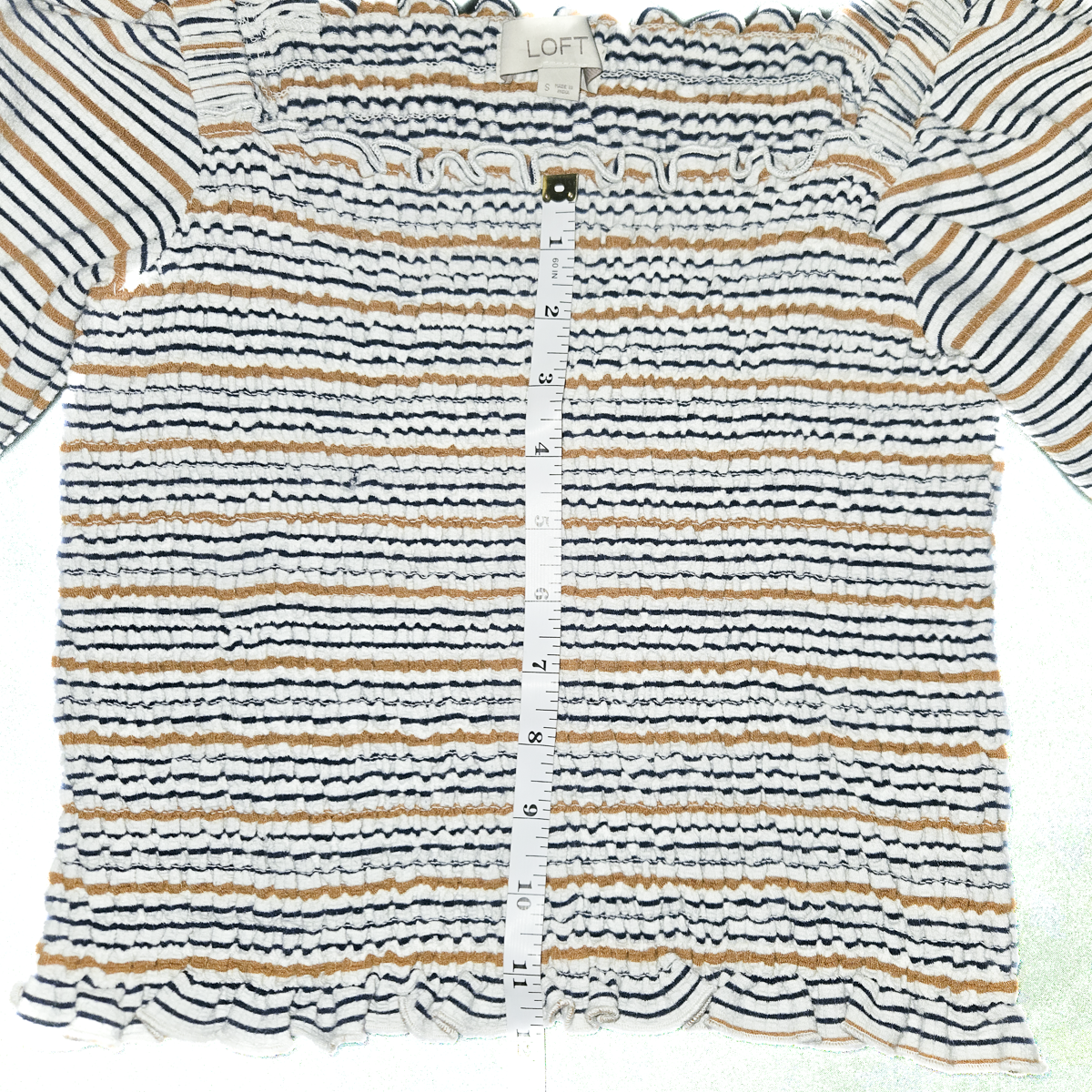LOFT Striped Smocked Top - Women's Size S