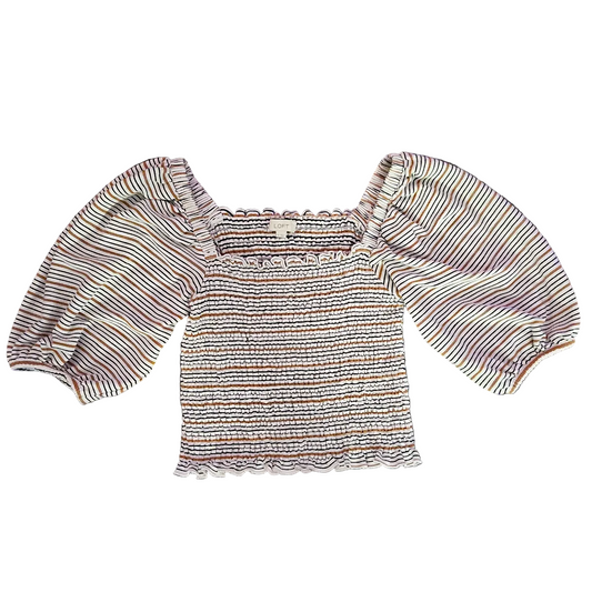 LOFT Striped Smocked Top - Women's Size S