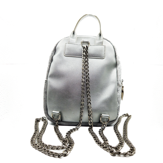 Laurel DeWitt Silver Crushed Velvet Mini Backpack