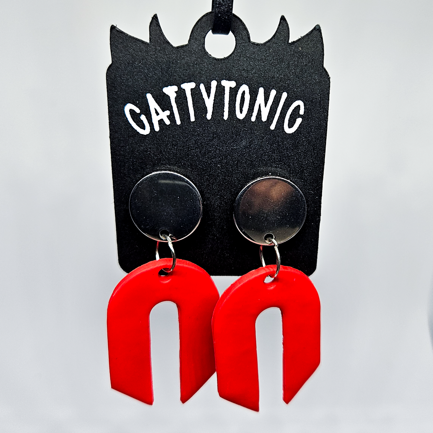 Geometric Stud Drop Earrings