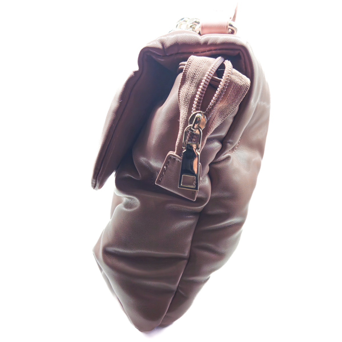 Puffy Purse - Quilted Satchel with Chain Handle
