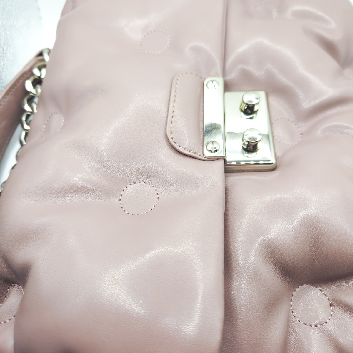 Puffy Purse - Quilted Satchel with Chain Handle
