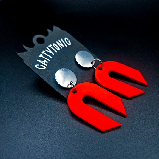 Geometric Stud Drop Earrings