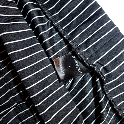 Pinstripe Black and White Ankle Cut Leggings Size L
