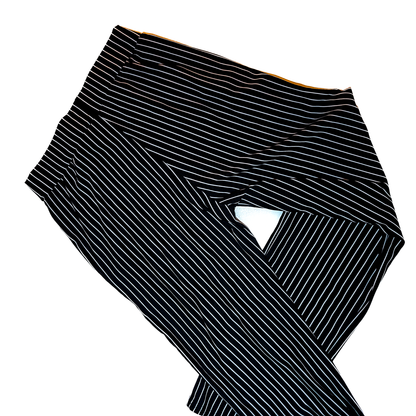 Pinstripe Black and White Ankle Cut Leggings Size L