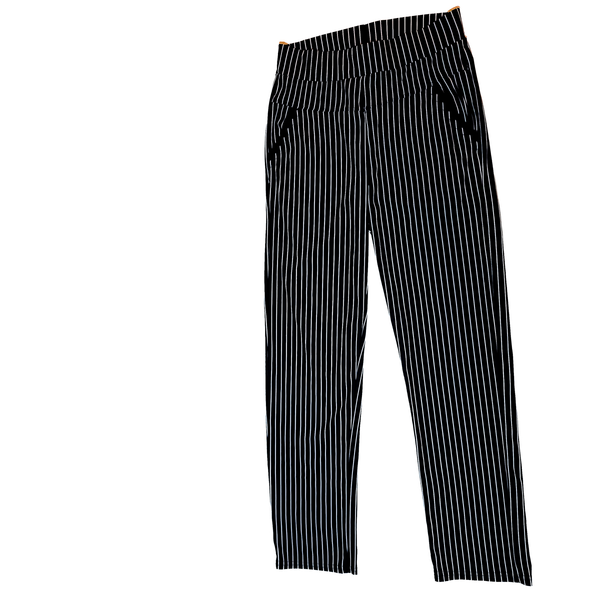 Pinstripe Black and White Ankle Cut Leggings Size L