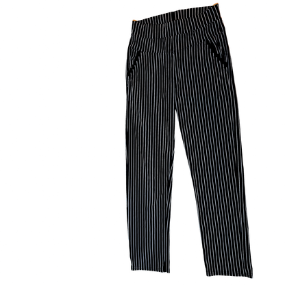 Pinstripe Black and White Ankle Cut Leggings Size L