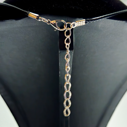 Sushi Roll Necklace - Handmade Pendant on 18" Corded Adjustable Necklace
