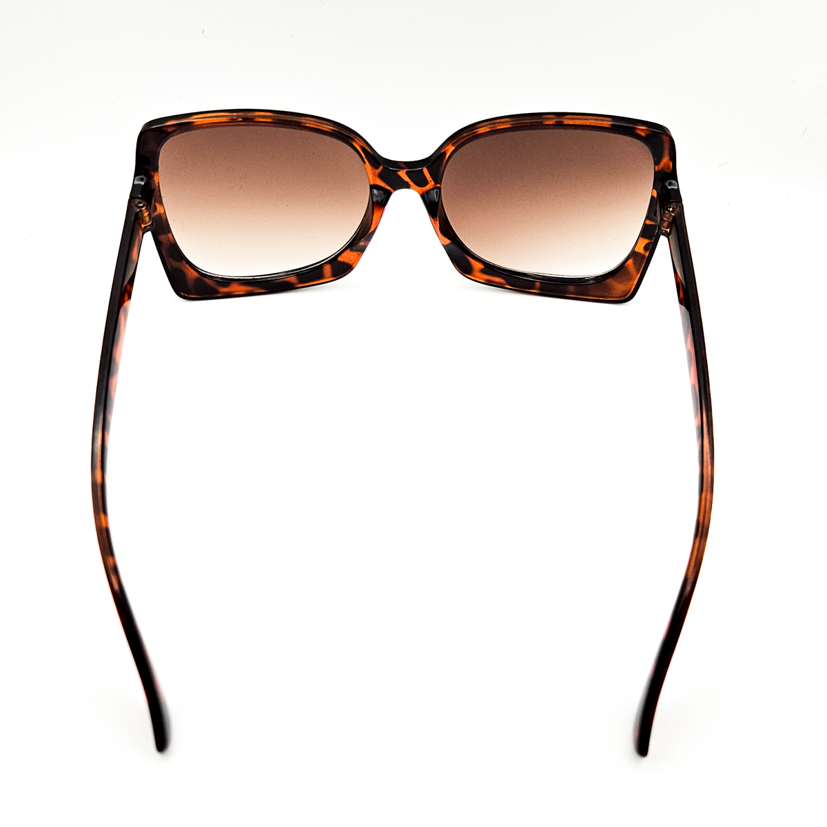 Oversized Tortiseshell Sunglasses with Amber Gradient Lenses and Square Frame