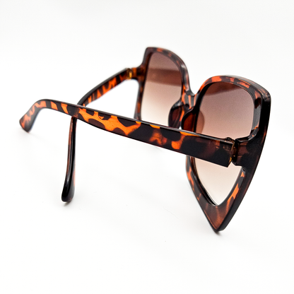 Oversized Tortiseshell Sunglasses with Amber Gradient Lenses and Square Frame